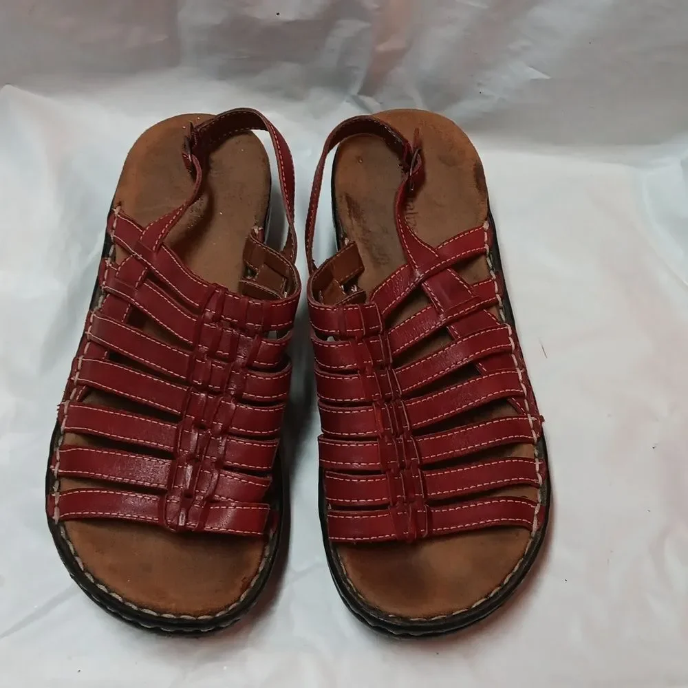Naturalizer Comfort Women's Cinnamon Brown Hook And Loop Sandals Size 8.5M